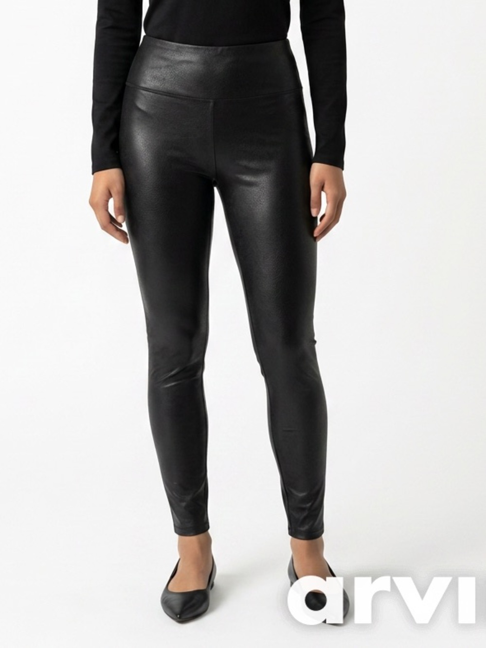Seven7 Black Faux Leather High Waist Leggings